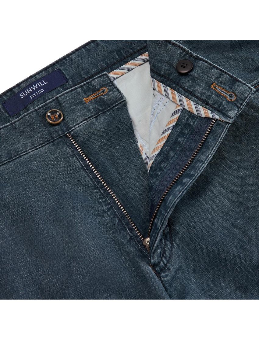 Hose im Wolllook in Fitted Fit Navy/23