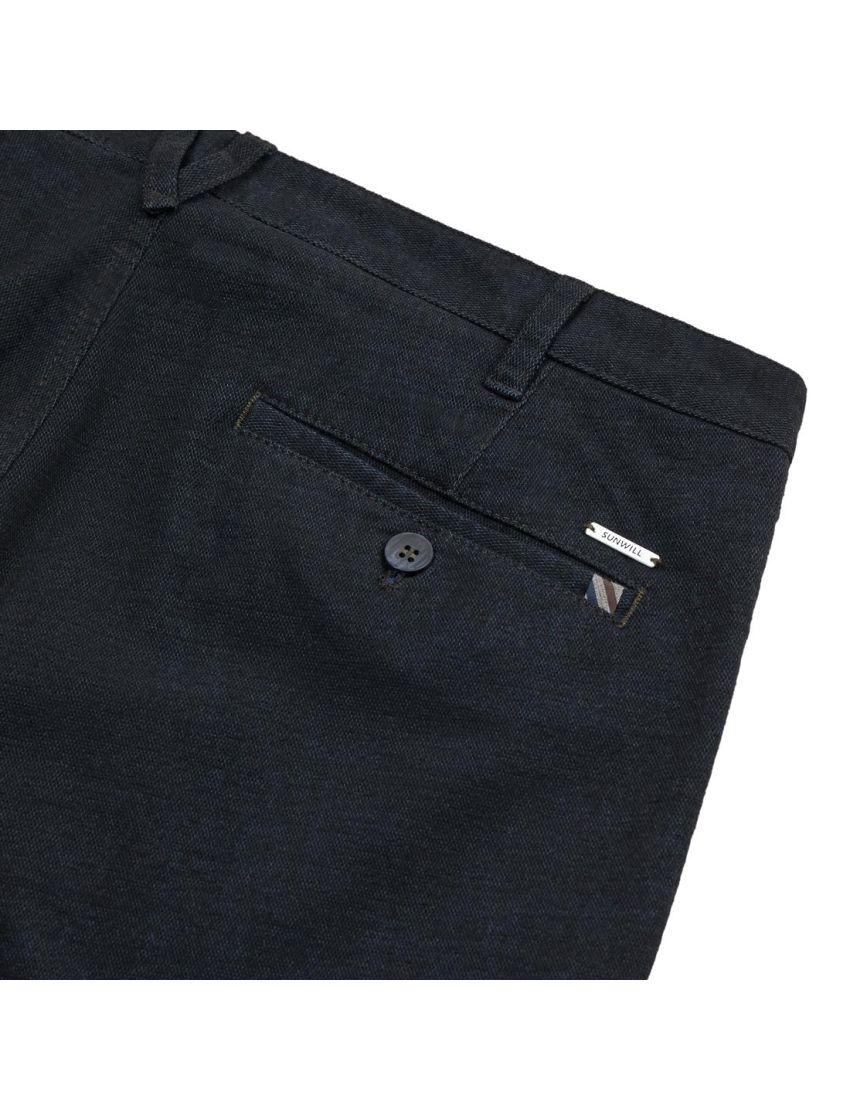 Baumwollhose in Fitted Fit Navy/24 (450169-8005)